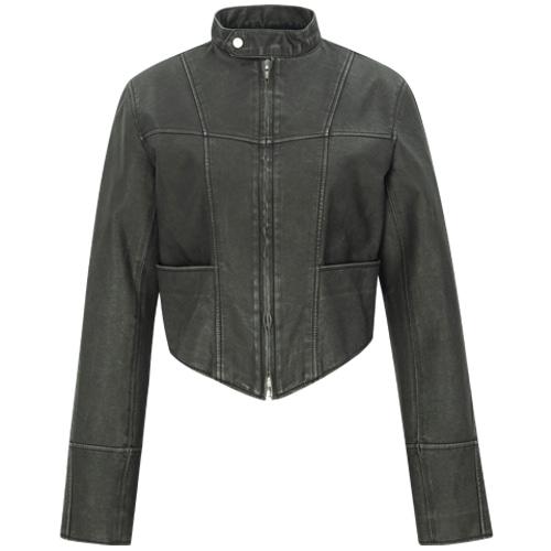 LEKIM PIGMENT LEATHER BIKER JACKET