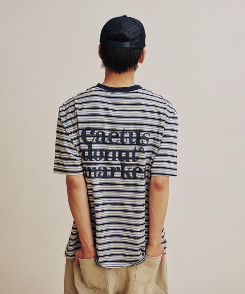 Logo Multi Stripe T-Shirt - Navy
