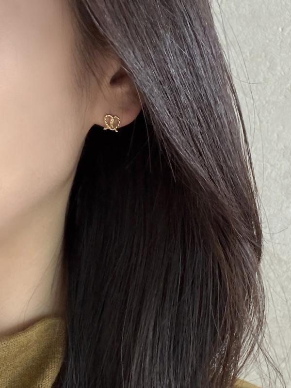 실버925 하트 꼬임 귀걸이 2color