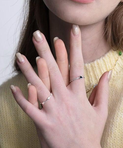 # [2SET][써지컬스틸] DC016_CHIxSCLT Silver heart set ring