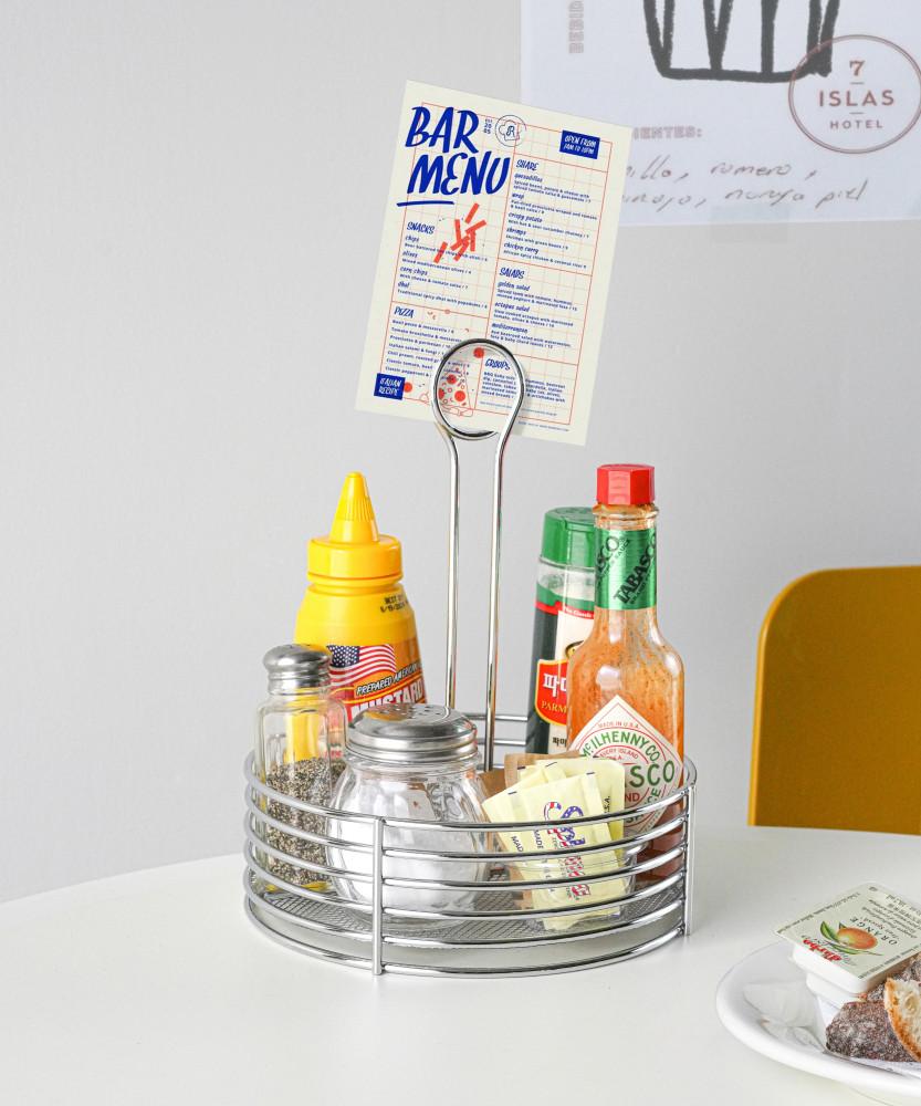 스테인레스 테이블 바스켓 양념병 정리 홀더 바구니