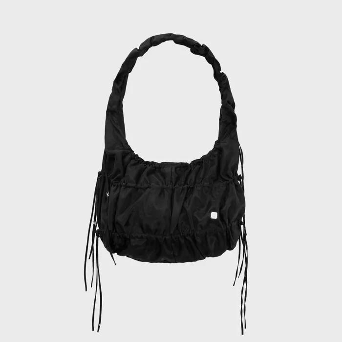 Puffy Ribbon Hobo Bag [ Black ]