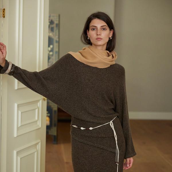 Soft Melange Cashmere Set ( Top & Skirt : Sold Separately )