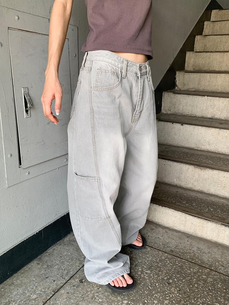 더언더블 ASH DIAGONAL LINE JEAN