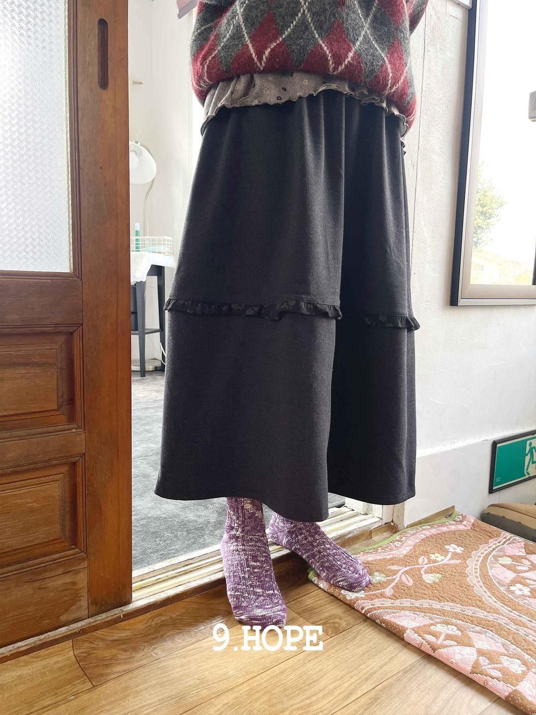 김아홉 [9.hope] 로잘린 frill 기모 SK (챠콜)