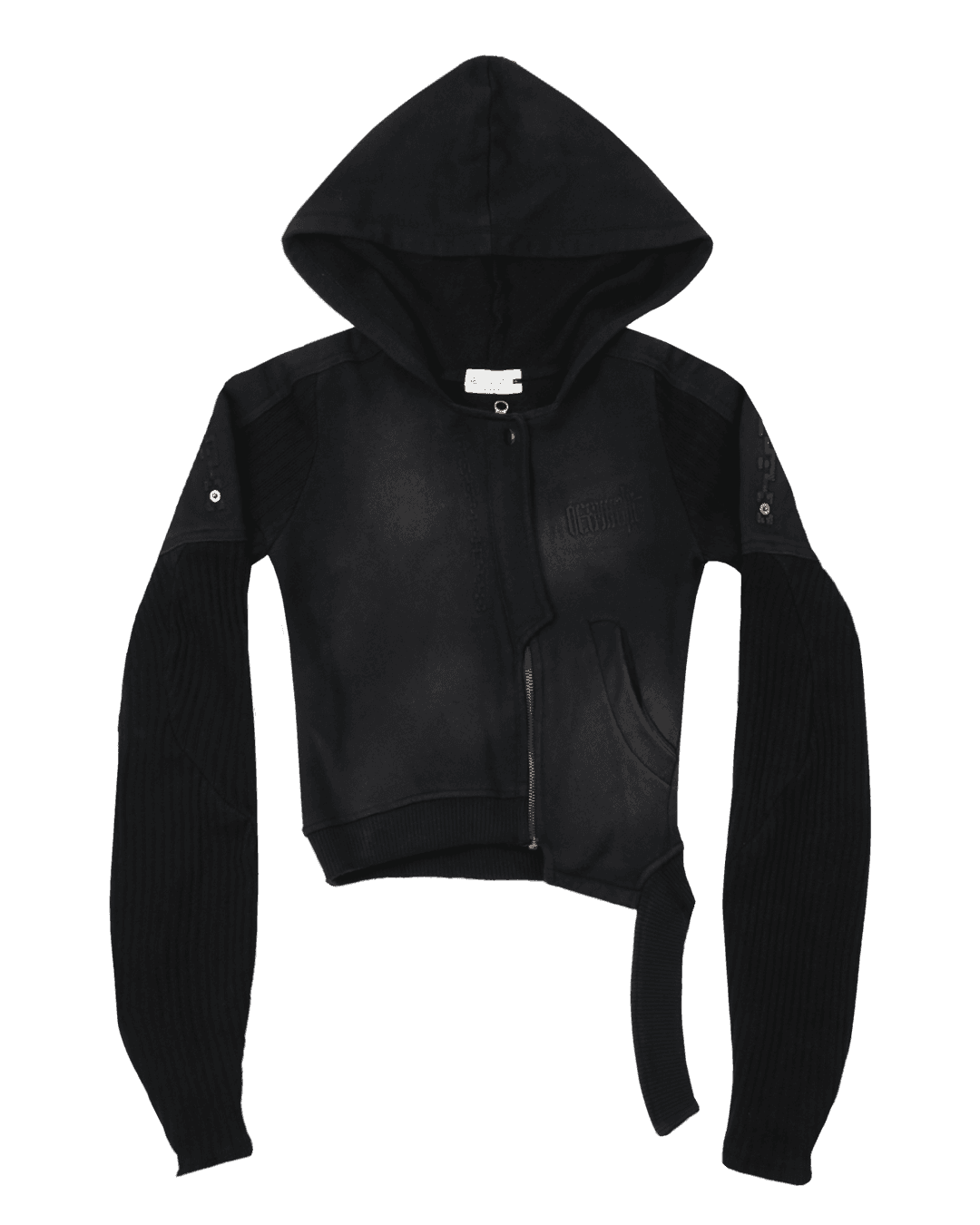 BRACES ASYMMETRIC ZIP UP HOODIE
