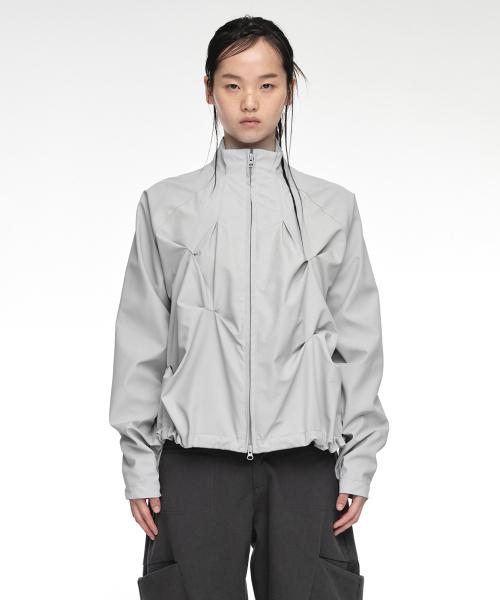 PINTUCK WIND BREAKER (UNISEX) LIGHT GRAY