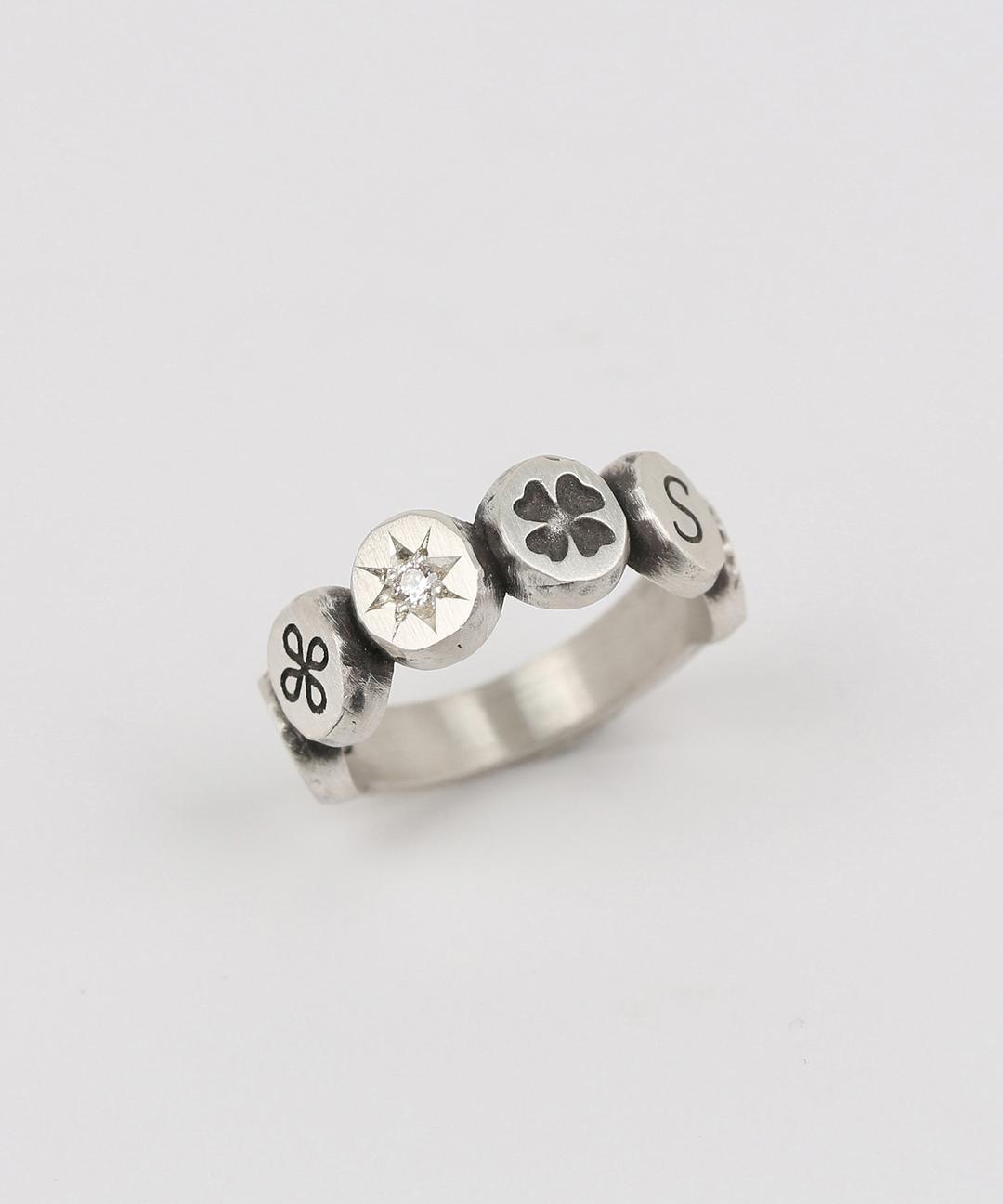 Clover engraving ring SW (925 silver)