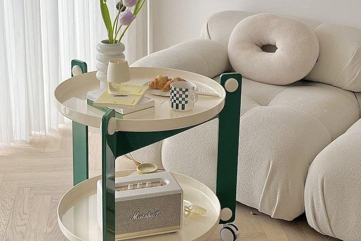 [해외] 미드센츄리 트롤리 모듈 이동식 선반 사이드 거실 테이블