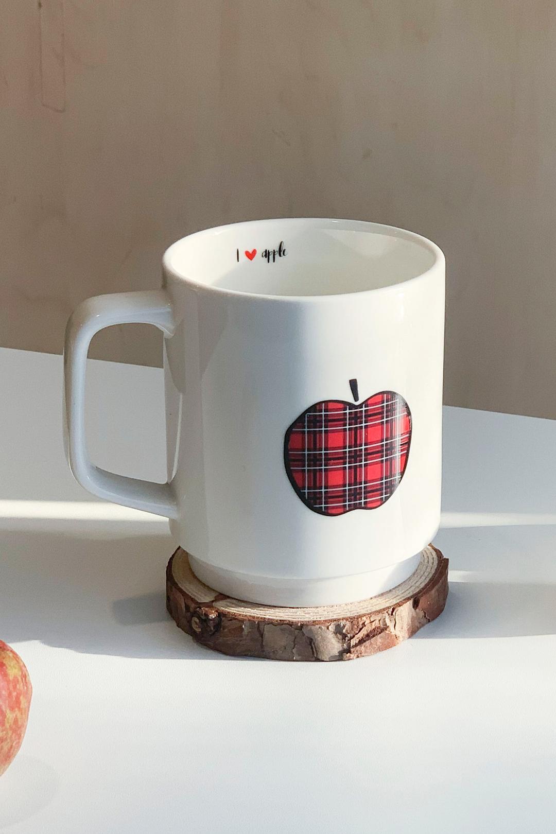 체크 머그/애플