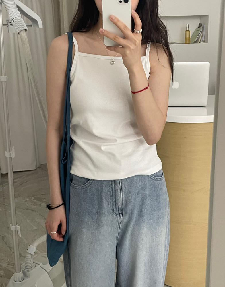 베이직 나시 탄탄 쫀쫀 화이트 연베이지 민트 블랙 여름 이너템 양면 고퀄리티 강추