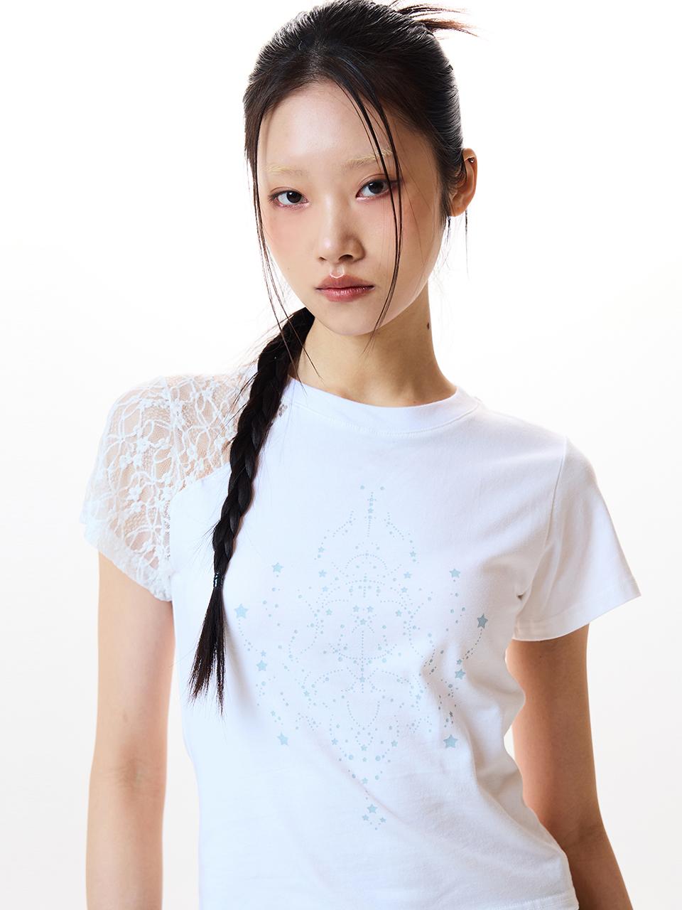 IM LACE POINT TEE(WHITE)