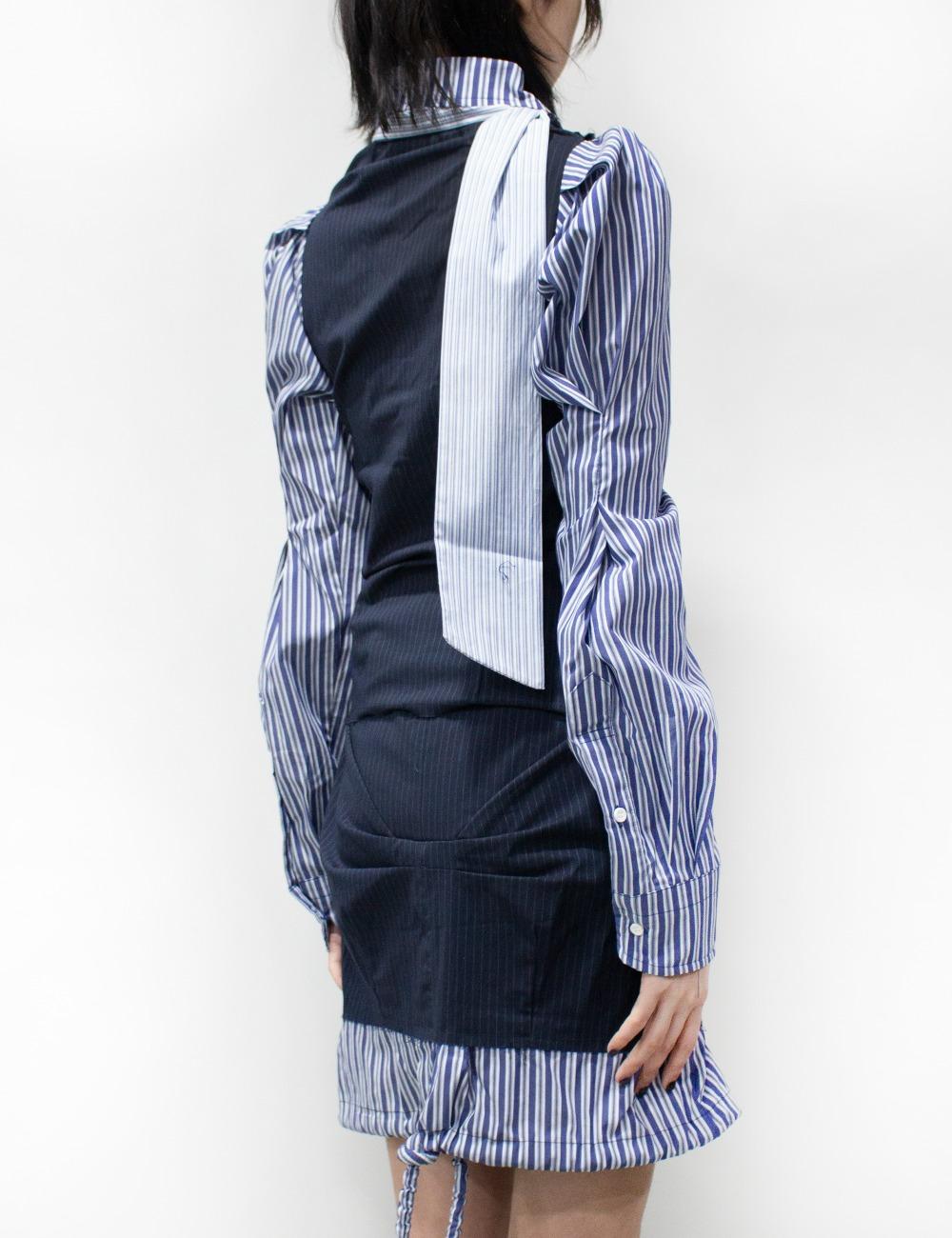 DECONSTRUCTED LAVALLIERE BLOUSE_BLUE