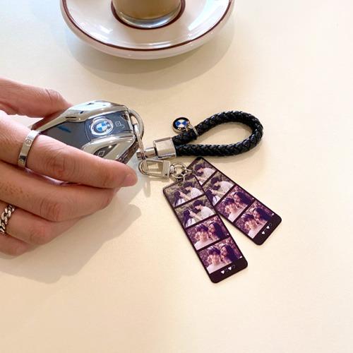 포토 메탈 인생네컷 키링 자동차 커플 친구 선물