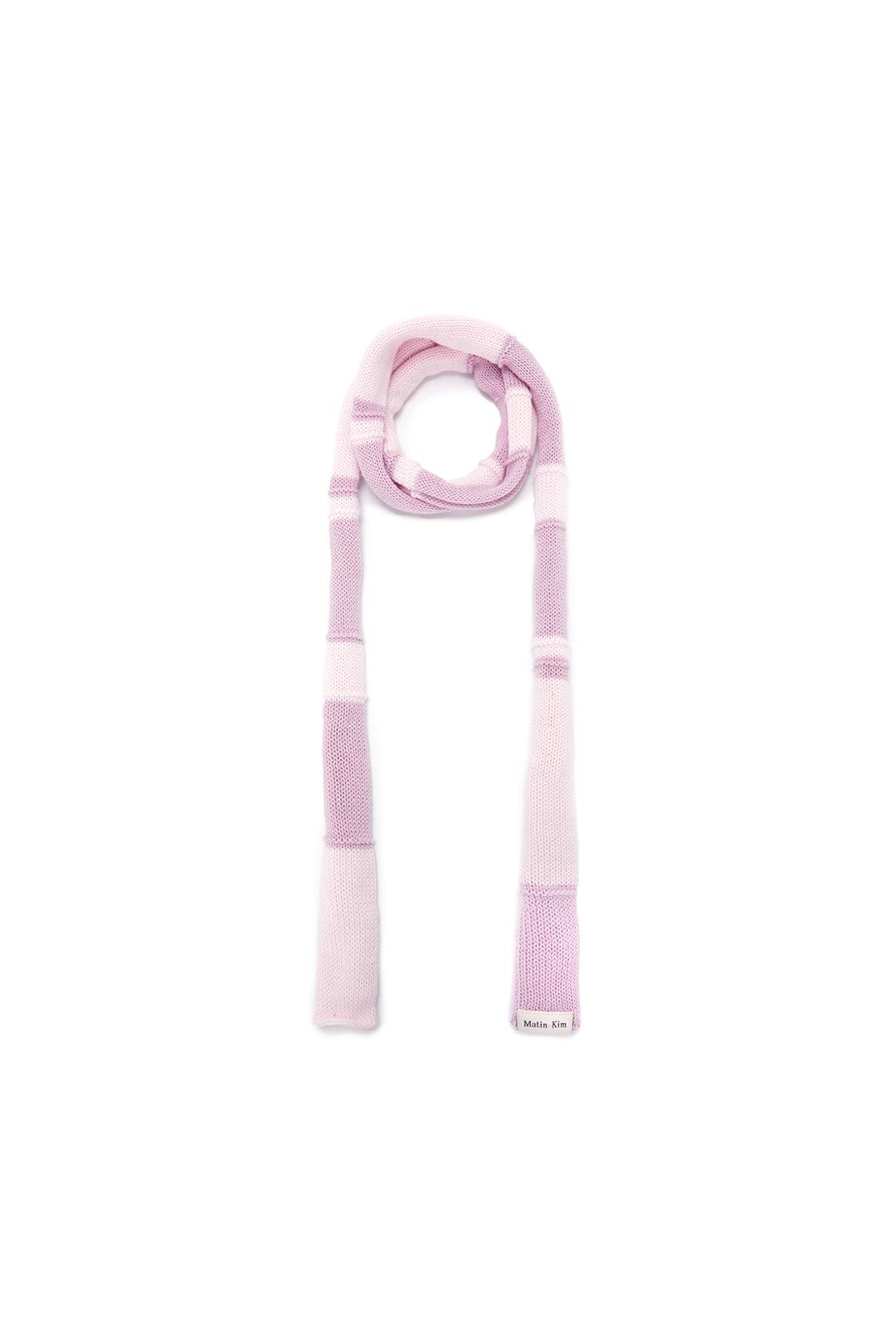 COLOR BLOCK KNIT MUFFLER IN PINK