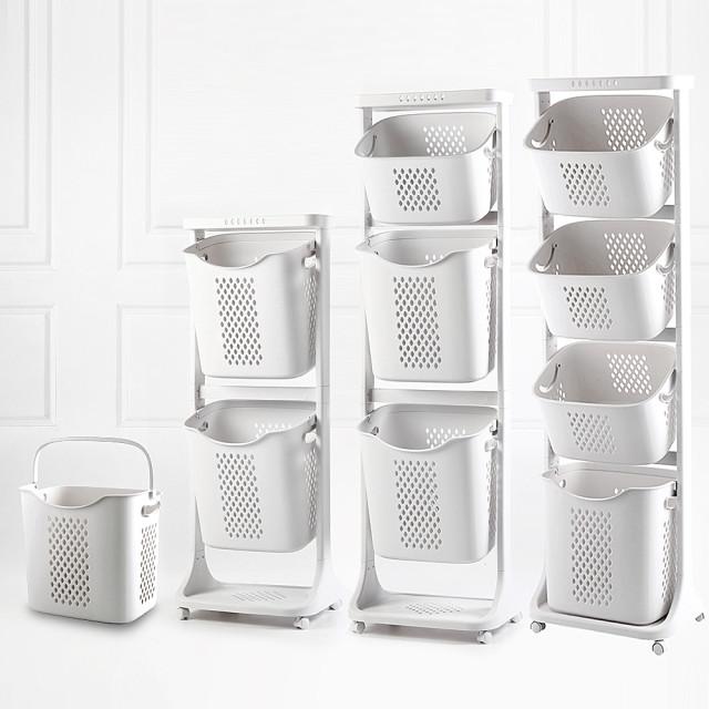 대용량 이동식스윙 2단 3단 4단 세탁 빨래바구니 햄퍼 빨래통 리빙콕