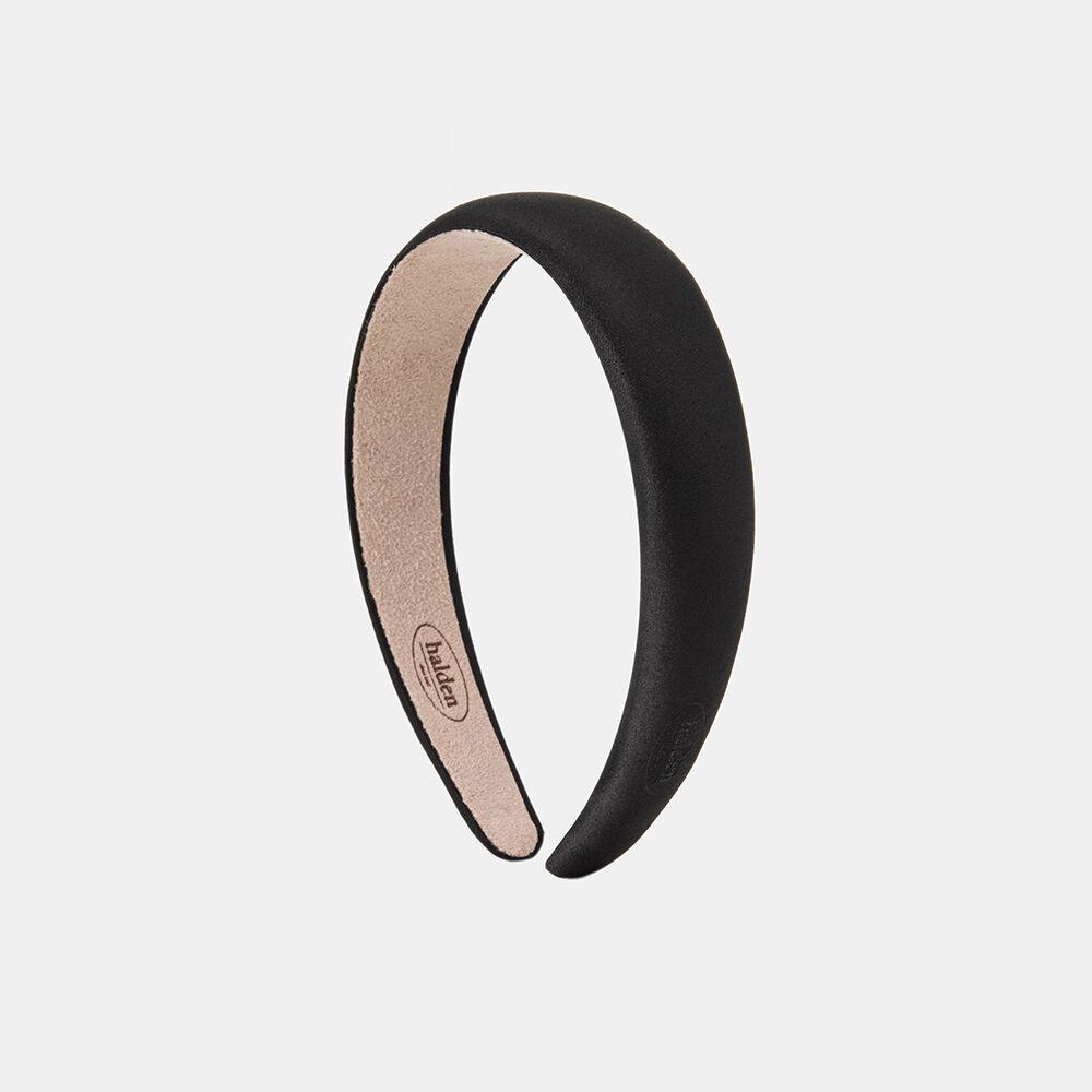 emboss logo satin hairband (H001_black)