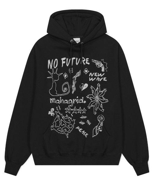 마하그리드(MAHAGRID)  NO FUTURE HOODIE BLACK(MG2DFMM416A) - 사이즈 & 후기 | 무신사