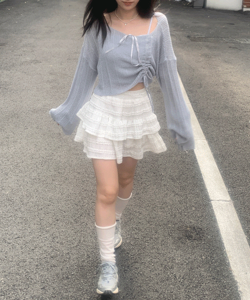 Lace CanCan Frill Skirt(3Colours)