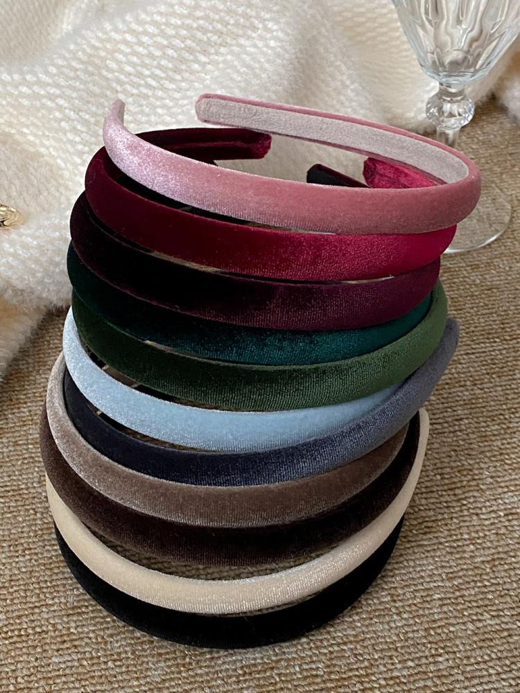 [1+1]벌스데이 벨벳 슬림 고급 겨울 머리띠 헤어밴드 (11 color)