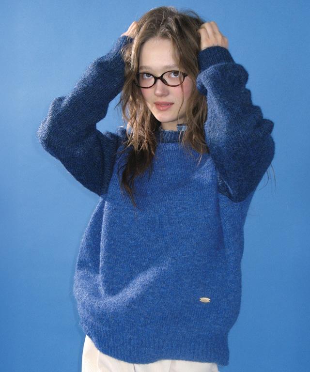 WOOL RAGLAN KNIT BLUE NAVY