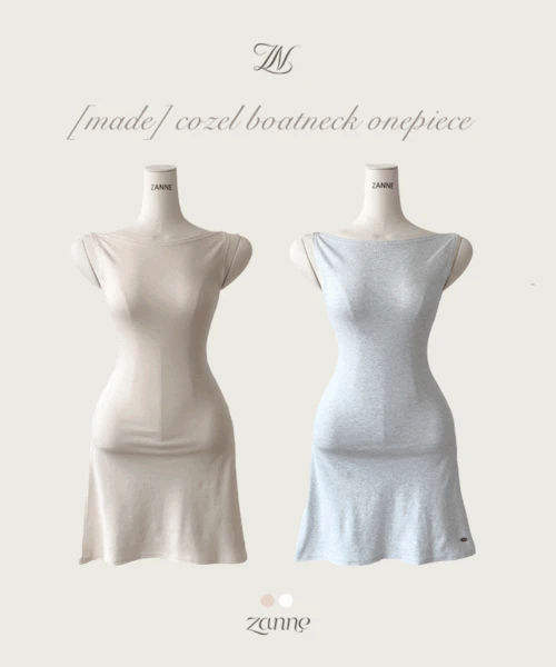 [소라, 화이트 당일발송] [MADE]  코젤 보트넥 미니 원피스