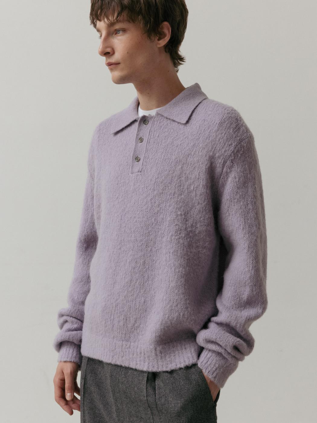 모헤어 카라 니트_바이올렛