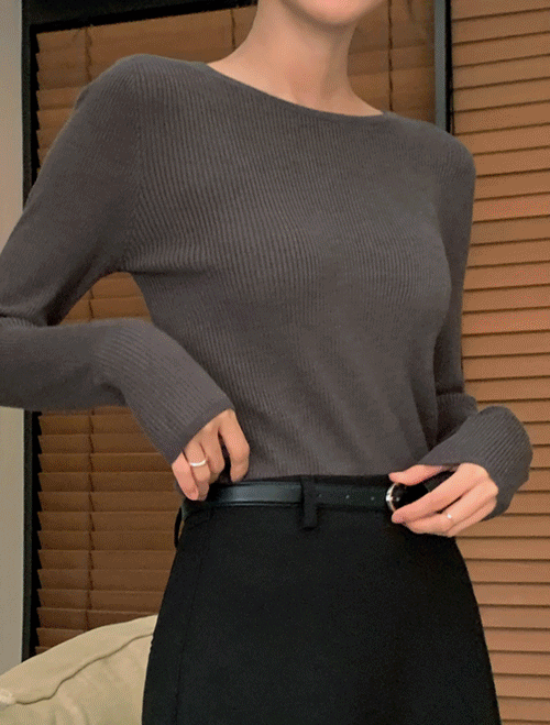 베니토 [MORREST][1천장돌파][made]  촉촉소프트 슬림 골지 라운드넥 니트(가을/간절기/신상/데일리/데일리룩/출근룩/하객룩/격식룩/데이트룩/겨울)