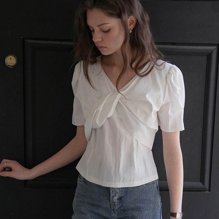 Twist Breeze Blouse [White]
