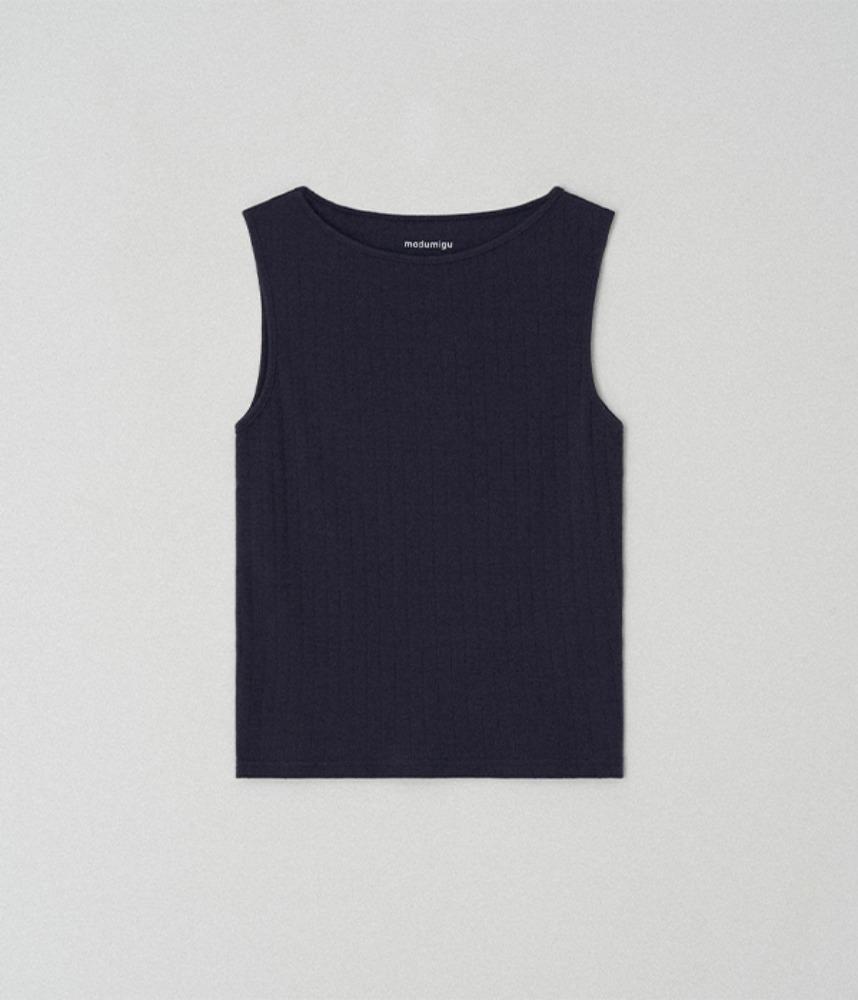 [MODU MIGU] 2nd restock !  열매 BOAT NECK SLEEVELESS T  / SOLID 03 NIGHT NAVY