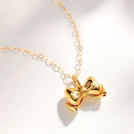 이런 상품 어때요? 골드팡 18k 통통리본 목걸이 데일리 러블리 여자 친구 화이트데이 선물 발레코어 걸코어