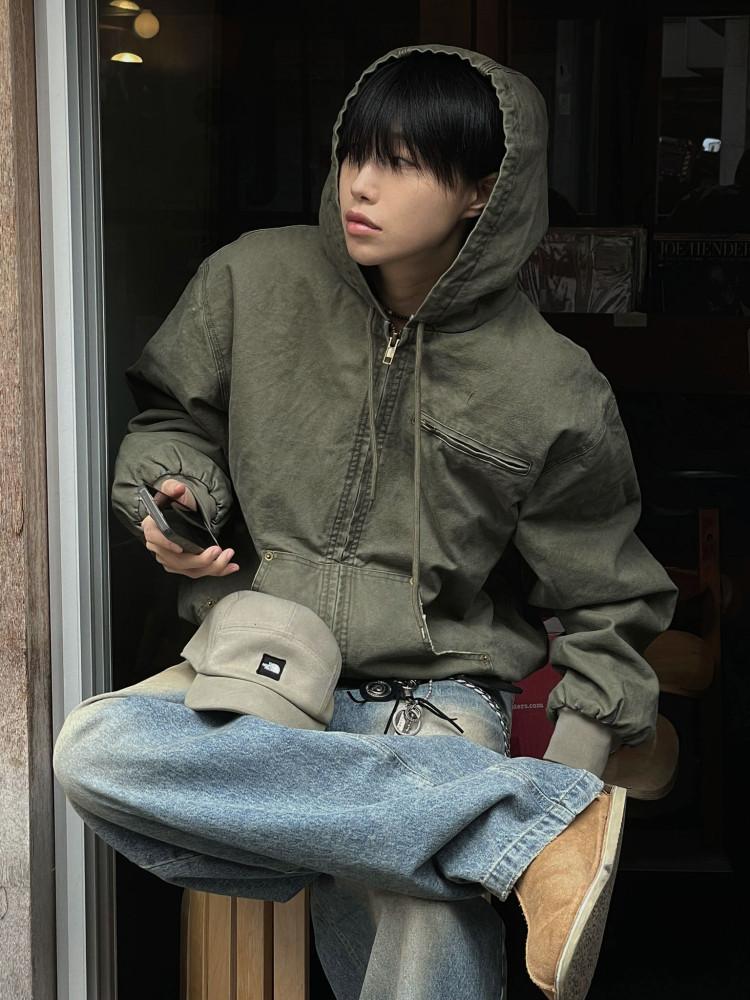 [패딩!!]유니섹스 딥컬러 피그먼트 워크 퀄팅 패딩점퍼(4color)