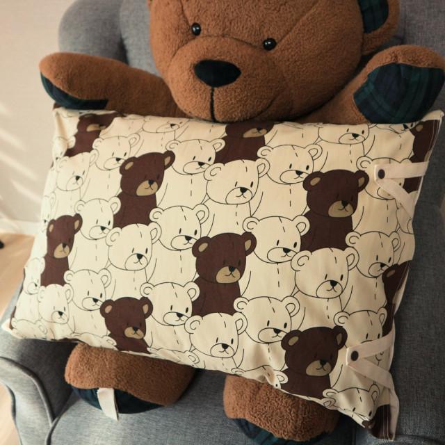 시크베어 순면 두겹 베개커버5070 자루형 핸드메이드