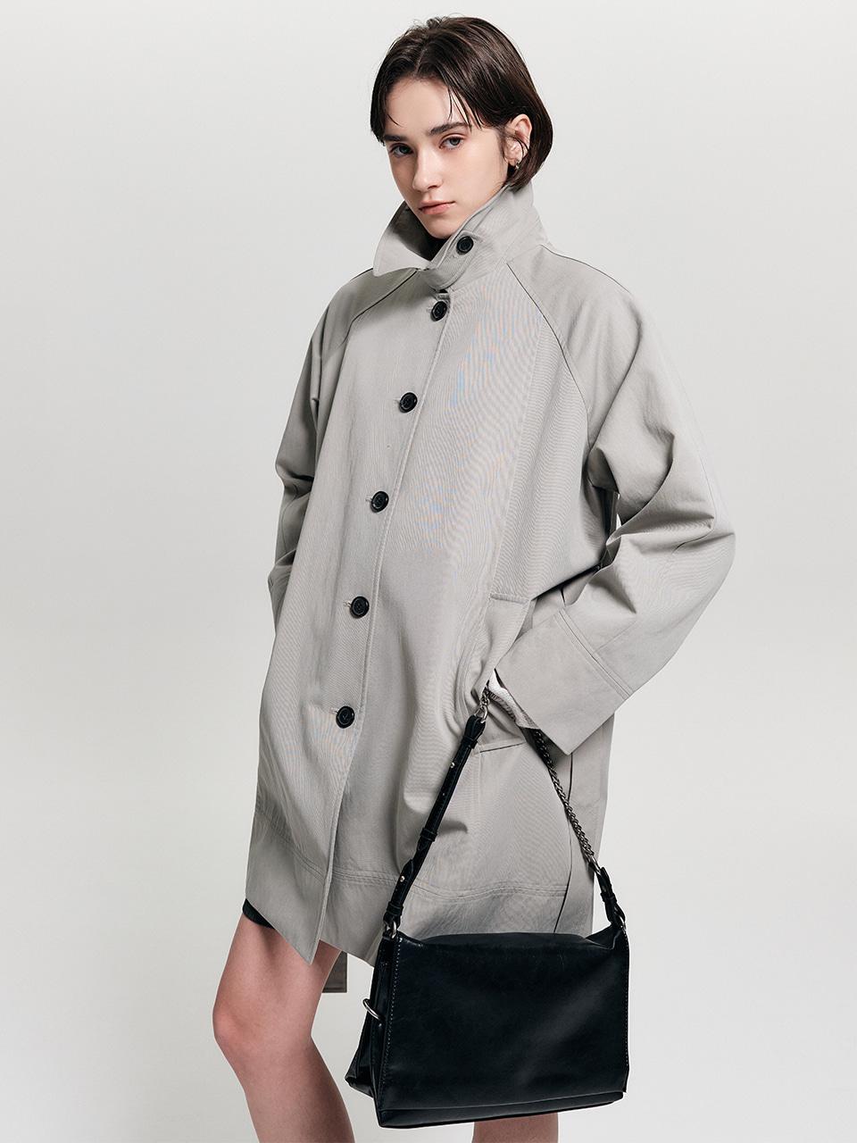 아를레 하프 트렌치 코트_라이트 카키