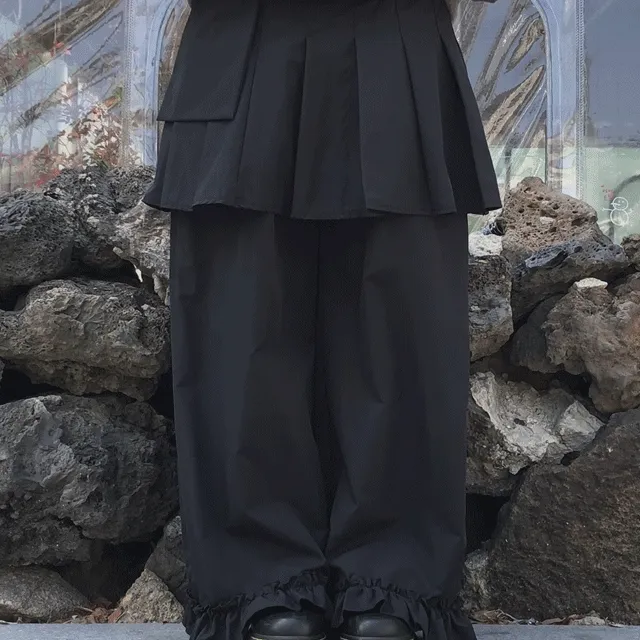 [분리O/밴딩] 소카 플리츠 레이어드 바지