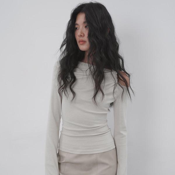 One Shoulder Drape T-shirt