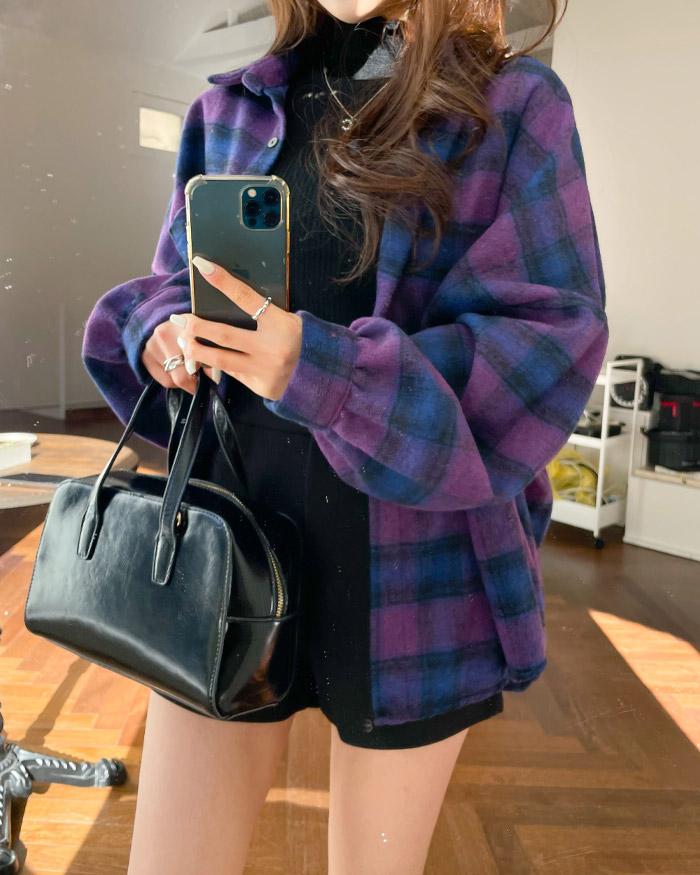 릴르시루즈핏체크셔츠