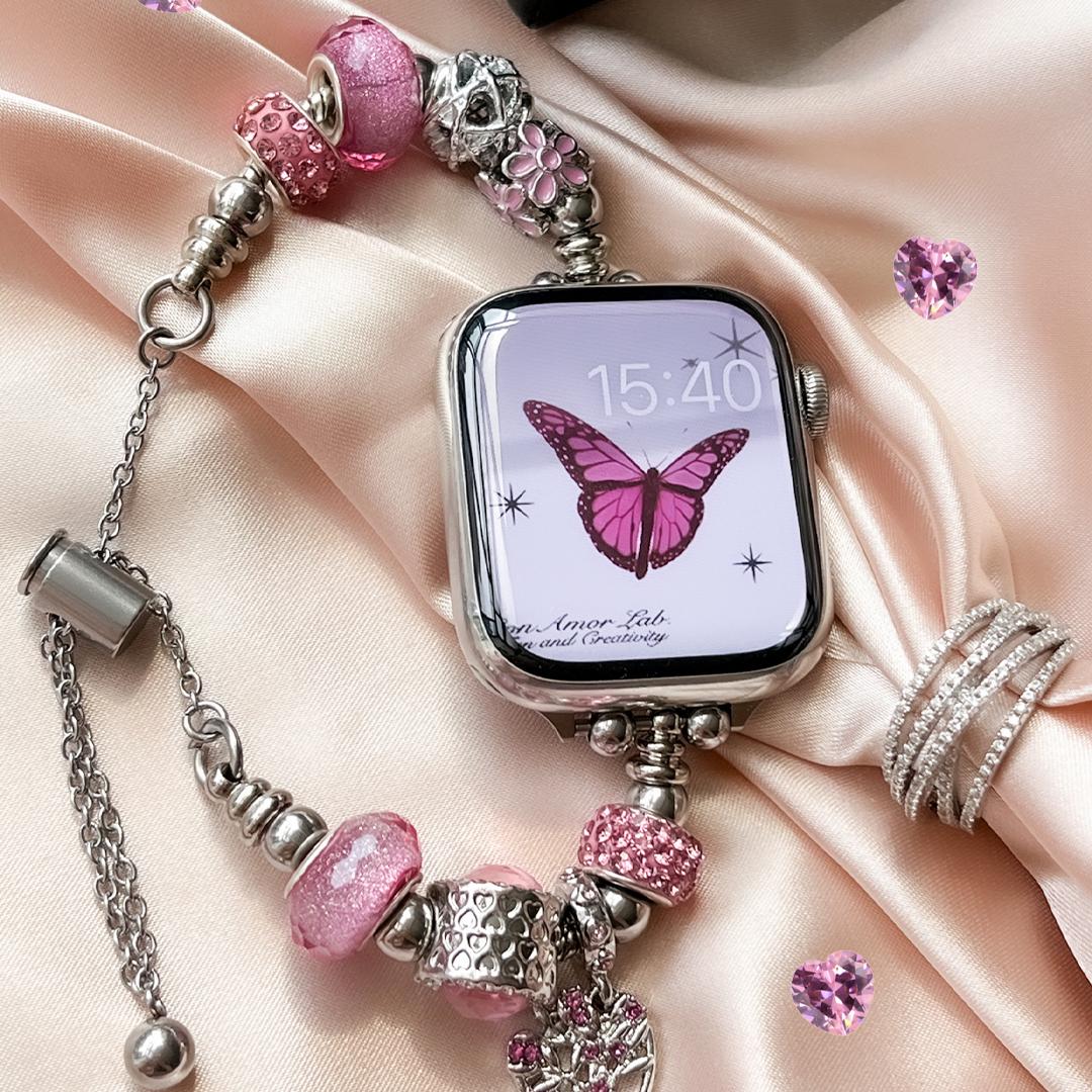 4 Type Butterfly Y2K Silver 실버 애플워치 스트랩