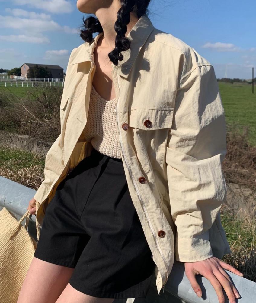 오버테이크 테리 야상 점퍼 (3col) 스트링 여자 루즈핏 봄잠바