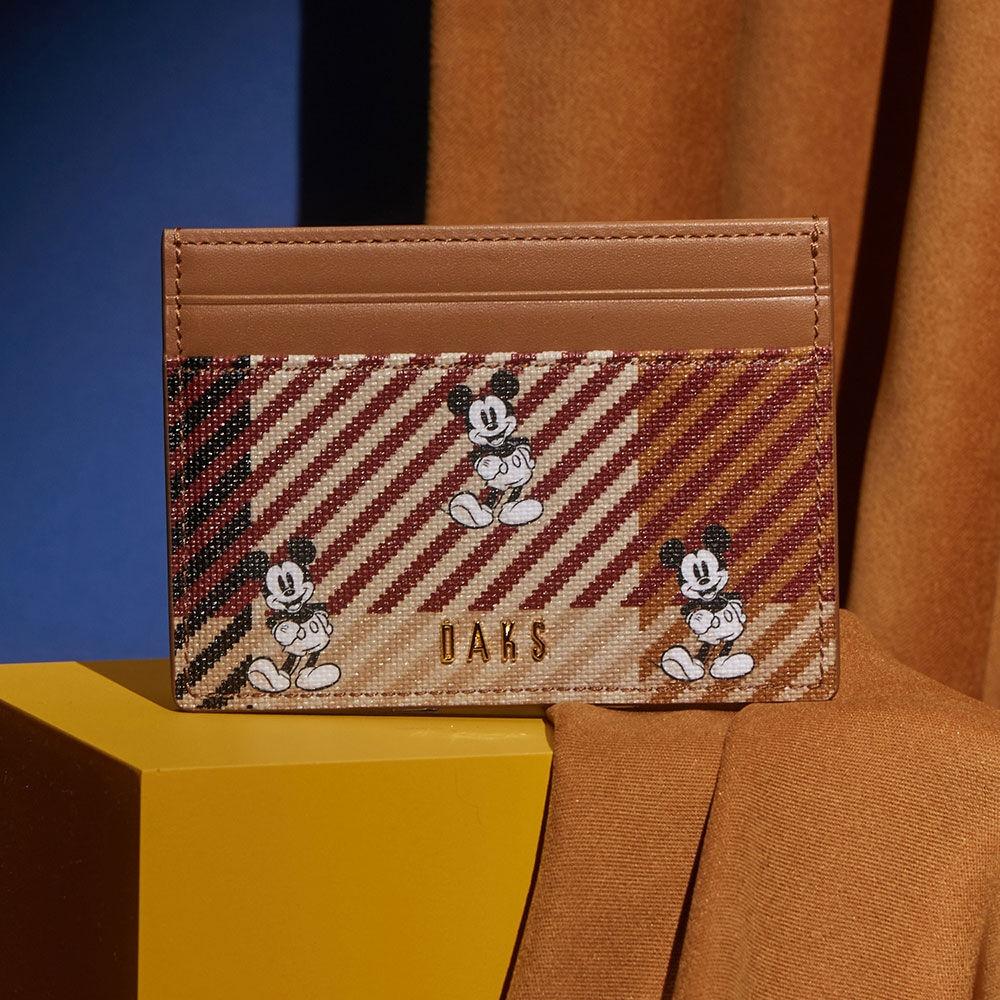 [DISNEY] 미키마우스 가죽배색 체크 카드지갑 DCHO3E702W2