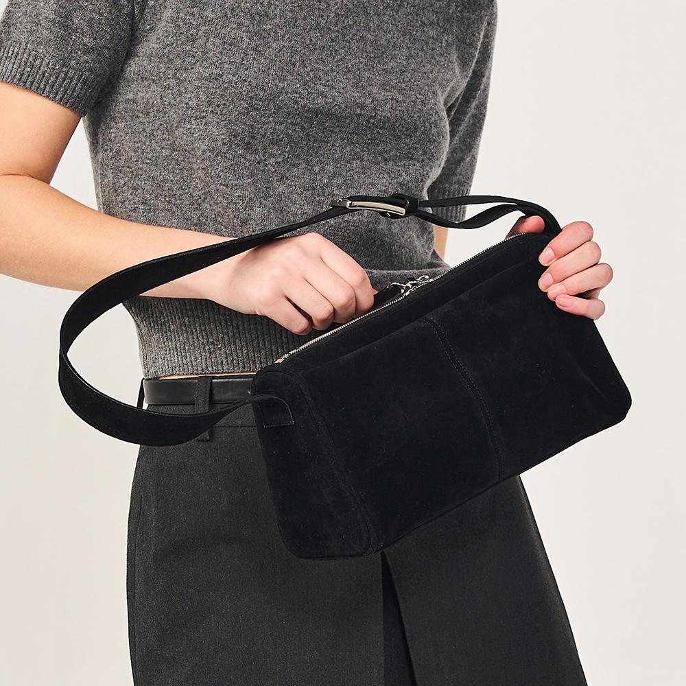 Ciabatta Bag - Black Suede