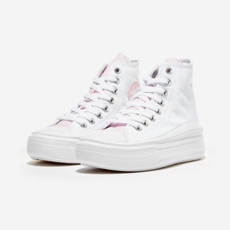 컨버스 CONVERSE 척테일러 올스타 무브 하이 - White/Pink Foam/White