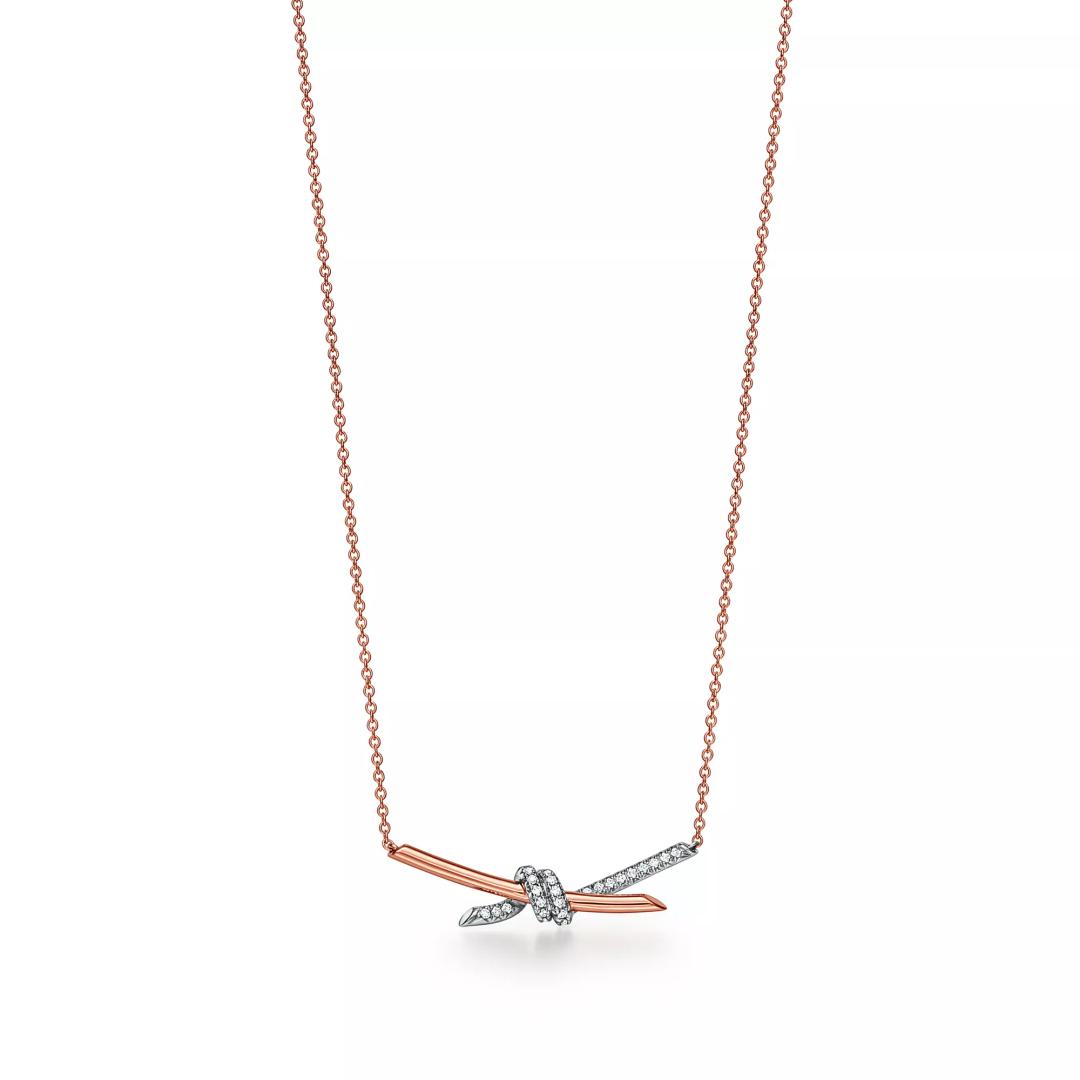 펜던트, 로즈 골드 및 플래티늄, 다이아몬드 세팅