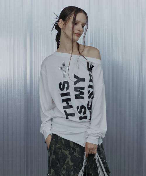 BOLD LETTERING LOOSE TOP / WHITE