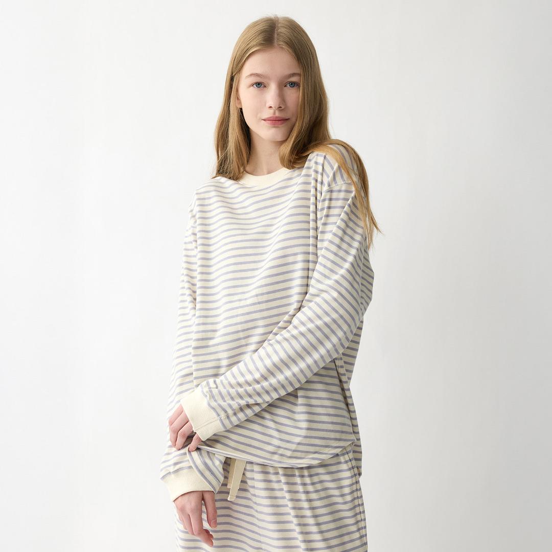 에이슬 스트라이프 여성 잠옷 세트 커플 홈웨어 신혼부부 파자마 긴팔 긴바지