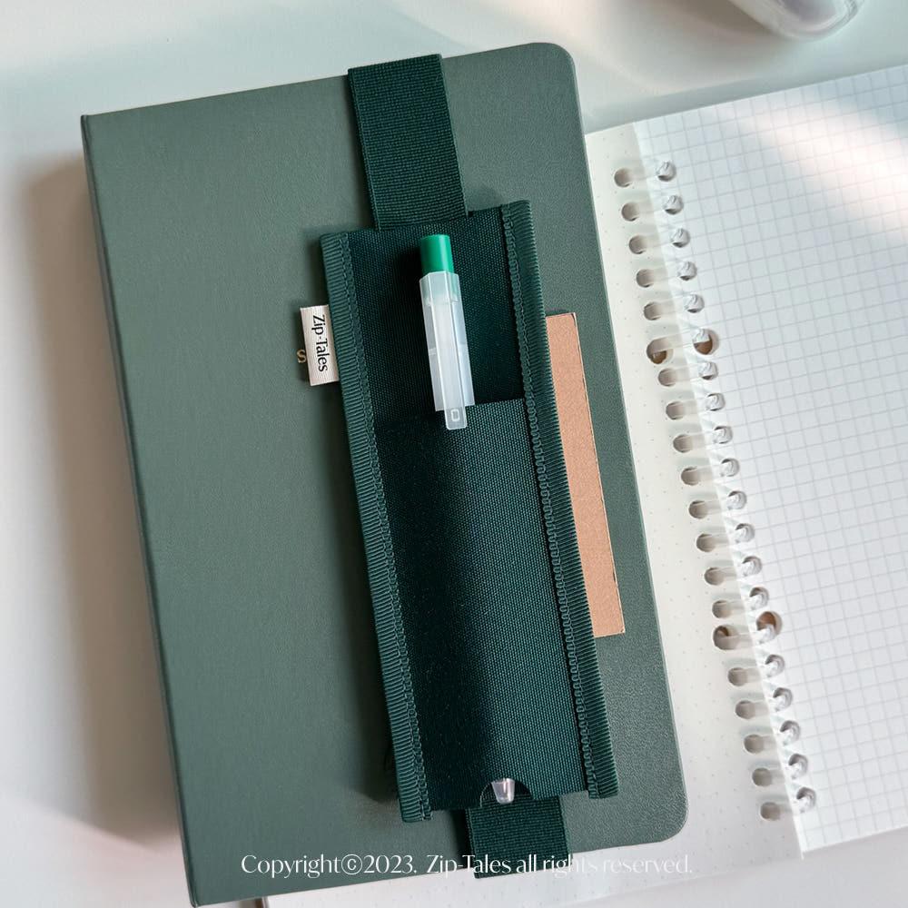 Mini-Band 딥그린 - 길이조절 북밴드 펜슬 홀더