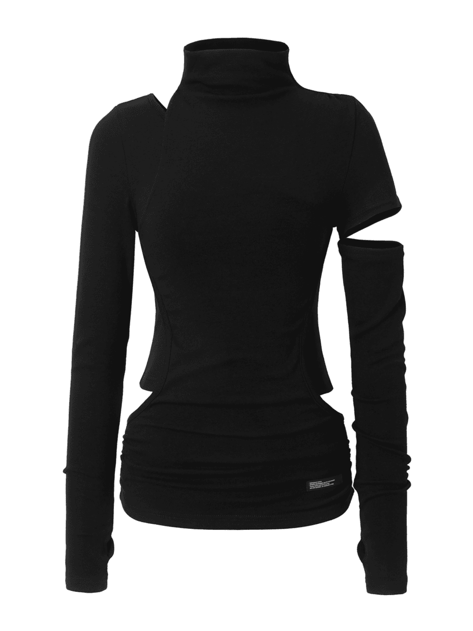 Peek Waist Half Neck Top (black)