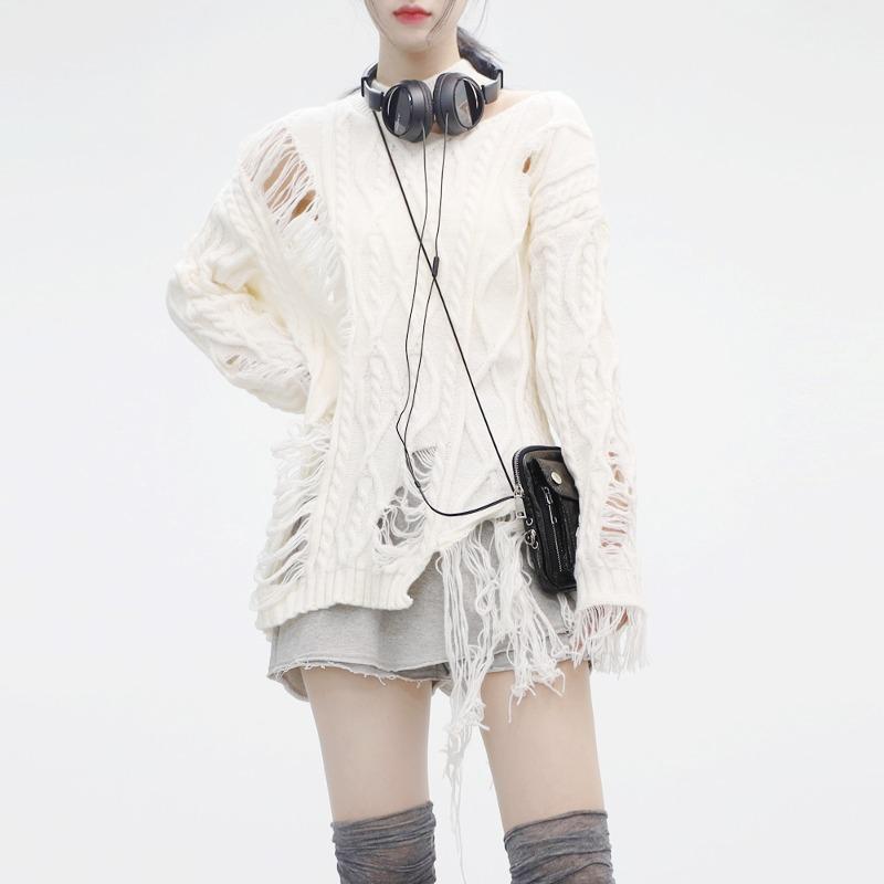 원 홀릭 데미지 니트