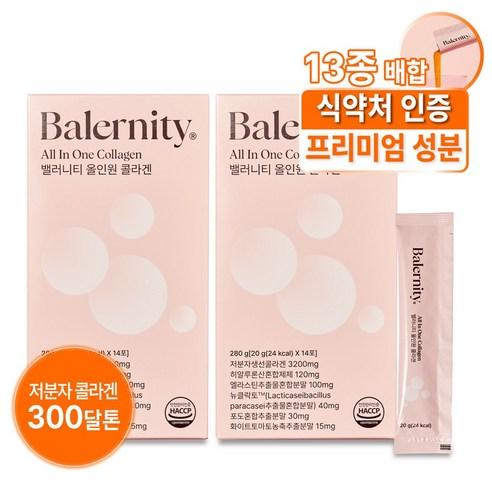 밸러니티 올인원 액상 저분자 콜라겐 엘라스틴 히알루론산 뮤신 알로에 비라이트 등 13성분 포함 20g X 14포, 280g, 2개 - 히알루론산/콜라겐 | 쿠팡