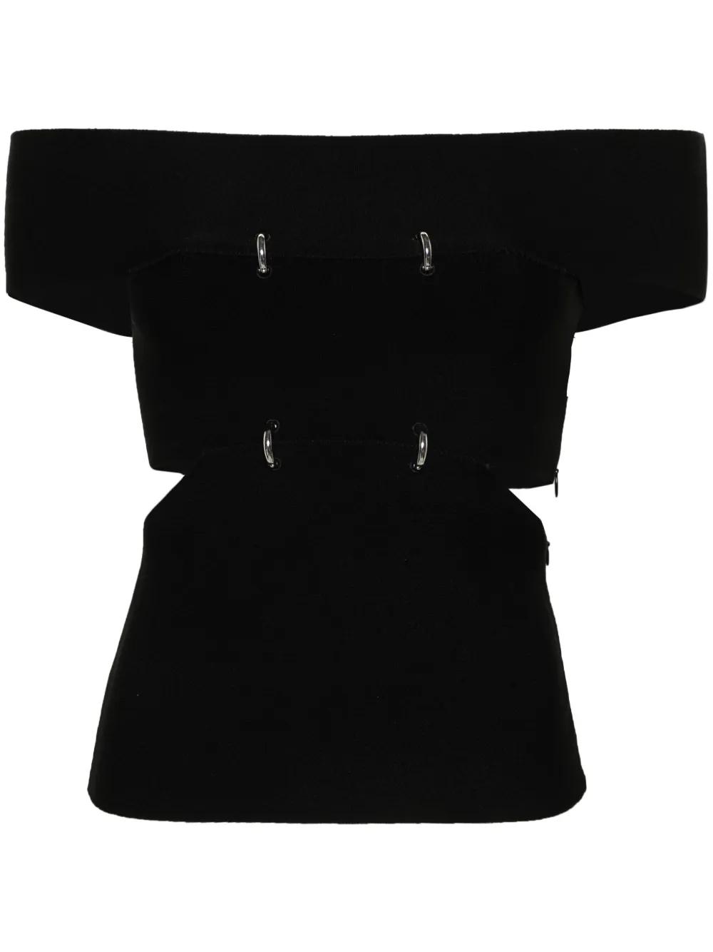 Alexander McQueen 컷아웃 오프 숄더 탑 | 블랙 | FARFETCH KR